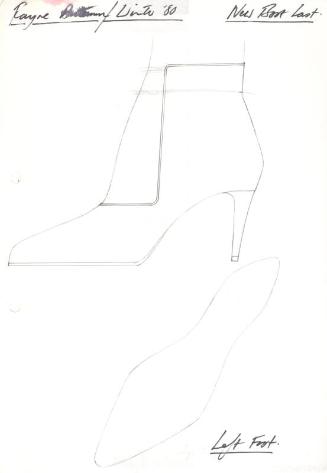 Drawing of High-Heeled Ankle Boot for Autumn/Winter 1980 Collection