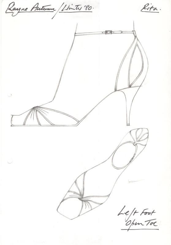 Drawing of Stiletto Shoe for Autumn/Winter 1980 Collection