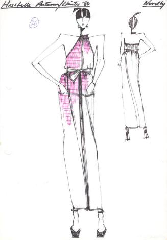 Drawing of Dress for Autumn/Winter 1980 Novelty Collection for Hershelle