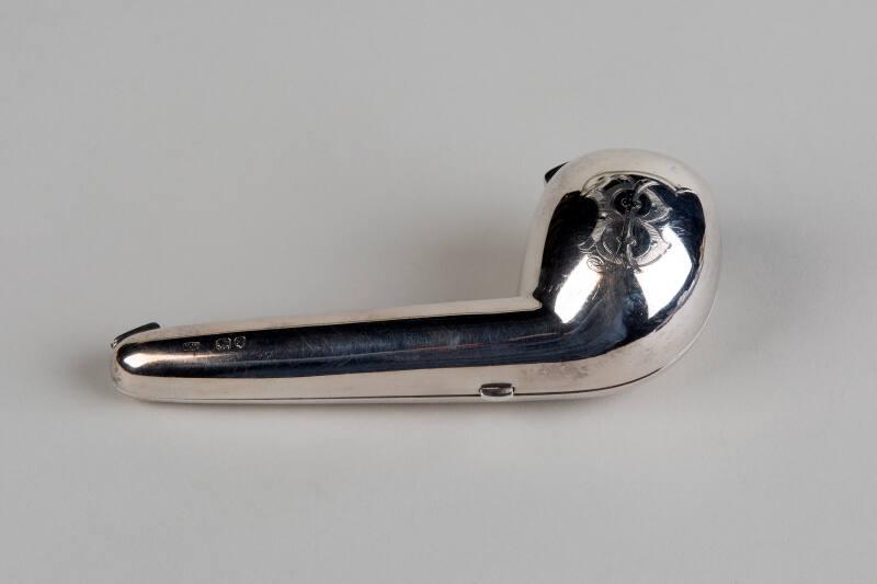 Silver Pipe Case And Pipe