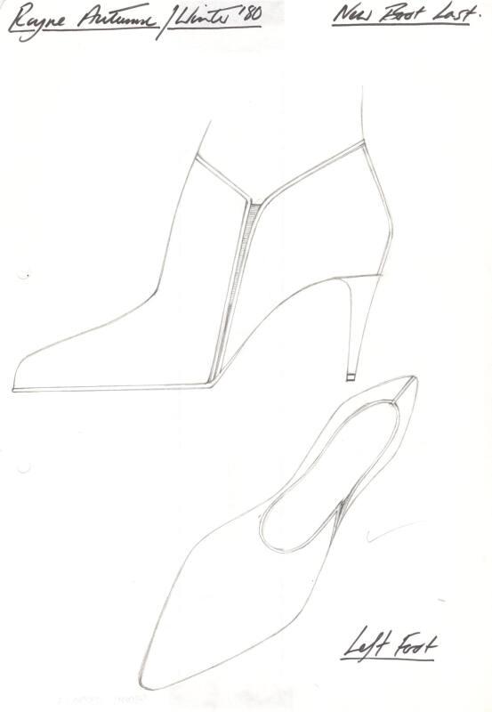 Drawing of Ankle Boot for Autumn/Winter 1980 Collection