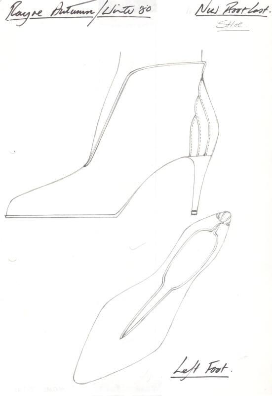 Drawing of Ankle Boot/Shoe for Autumn/Winter 1980 Collection