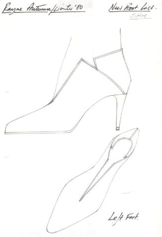 Drawing of Ankle Boot/Shoe for Autumn/Winter 1980 Collection