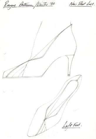 Drawing of Stiletto Shoe for Autumn/Winter 1980 Collection