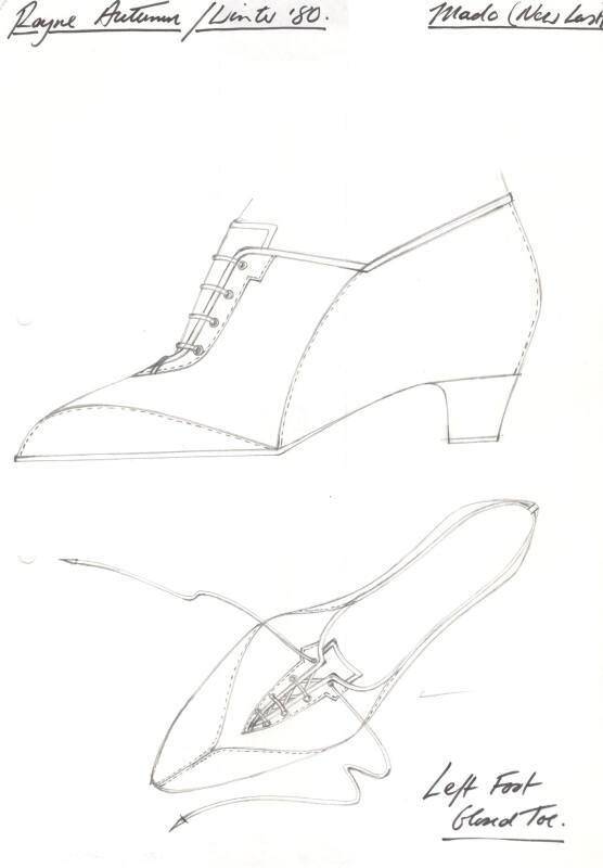 Drawing of Laced Shoe for Autumn/Winter 1980 Collection