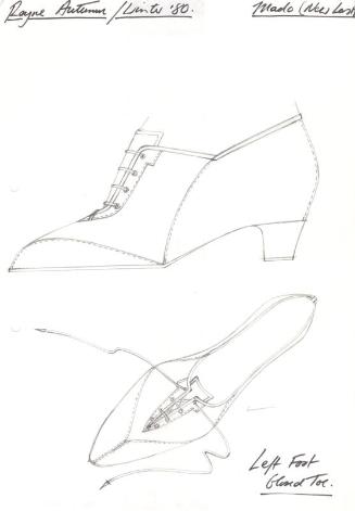 Drawing of Laced Shoe for Autumn/Winter 1980 Collection