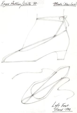 Drawing of Shoe with Ankle Ties for Autumn/Winter 1980 Collection