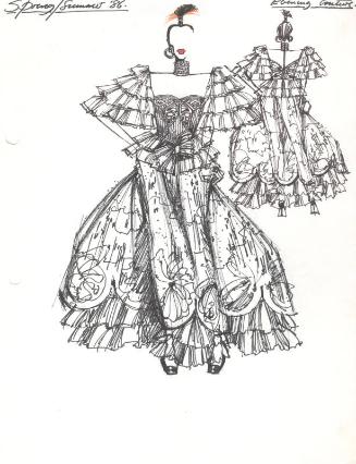 Drawing of Dress for Spring/Summer 1986 Couture Collection