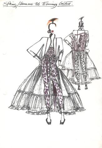 Drawing of Dress for Spring/Summer 1986 Couture Collection
