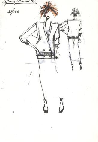 Drawing of Jacket for the Spring/Summer 1986 Rose Collection