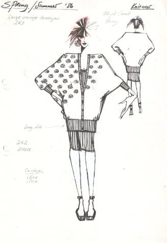 Drawing of Cardigan and Skirt for Spring/Summer 1986 Knitwear Collection