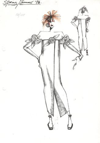 Drawing of Dress for the Spring/Summer 1986 Rose Collection