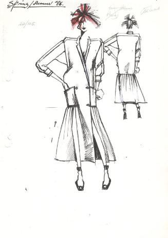 Drawing of Coat for the Spring/Summer 1986 Rose Collection