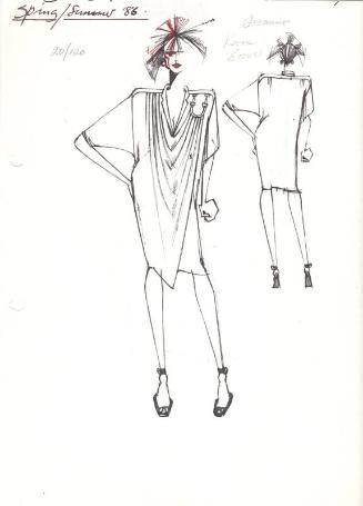 Drawing of Dress for the Spring/Summer 1986 Rose Collection