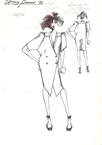 Drawing of Dress for the Spring/Summer 1986 Rose Collection