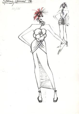 Drawing of Dress for the Spring/Summer 1986 Rose Collection