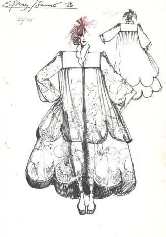 Drawing of Coat for the Spring/Summer 1986 Rose Collection