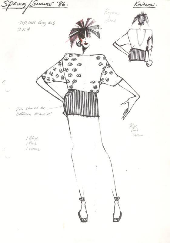 Drawing of Top for the Spring/Summer 1986 Collection