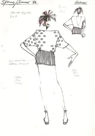 Drawing of Top for the Spring/Summer 1986 Collection