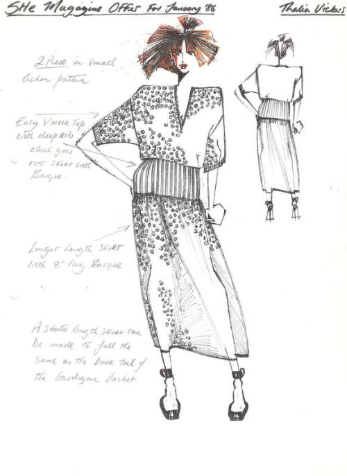 Drawing of Top and Skirt for SHE Magazine Offer