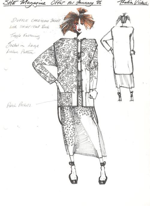 Drawing of Cardigan and Skirt for SHE Magazine Offer