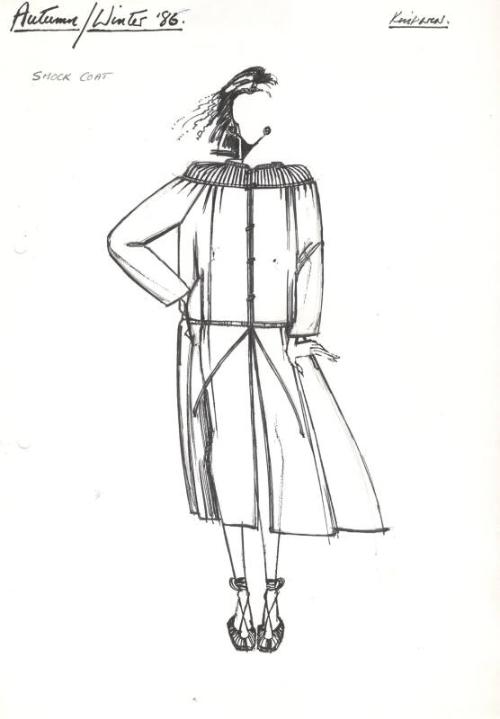 Drawing of Coat for Autumn/Winter 1986 Knitwear Collection