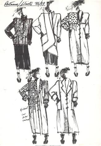 Drawing of Coats for Autumn/Winter 1986 Collection