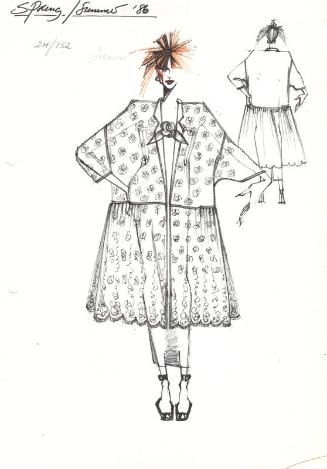 Drawing of Overshirt for the Spring/Summer 1986 Rose Collection