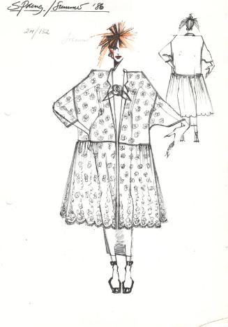 Drawing of Overshirt for the Spring/Summer 1986 Rose Collection