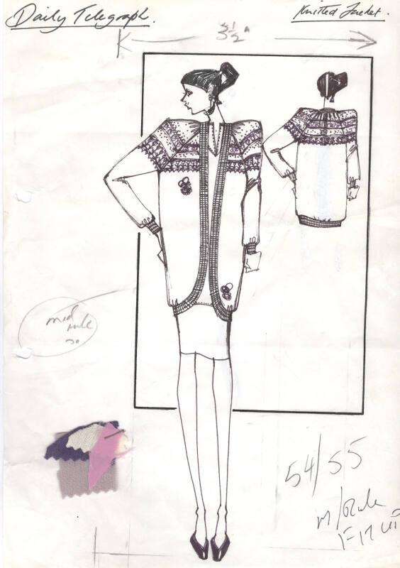 Drawing of Knitted Jacket for the Daily Telegraph Offer