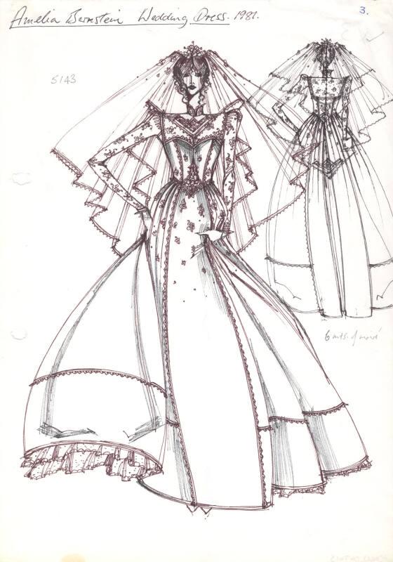 Drawing of Wedding Dress for Amelia Bernstein