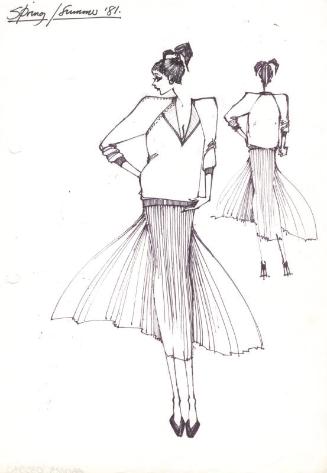 Drawing of Top and Skirt for Spring/Summer 1981 Collection