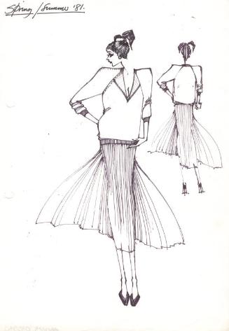 Drawing of Top and Skirt for Spring/Summer 1981 Collection