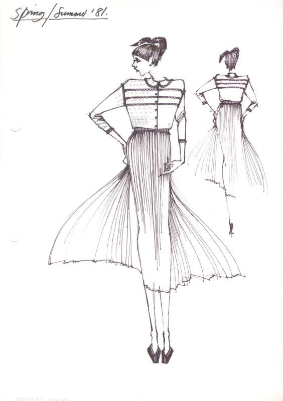 Drawing of Blouse and Skirt for Spring/Summer 1981 Collection