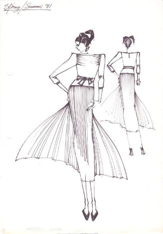Drawing of Top and Skirt for Spring/Summer 1981 Collection