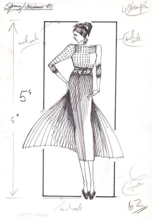 Drawing of Top and Skirt for Spring/Summer 1981 Collection