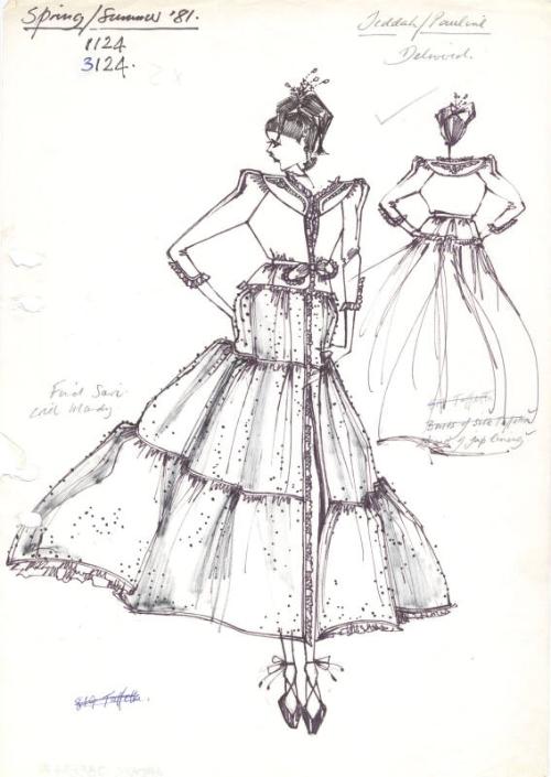 Drawing of Dress for Spring/Summer 1981 Collection