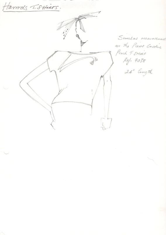 Drawing of T-Shirt for 1981 Harrods Collection