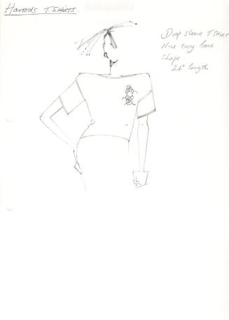 Drawing of T-Shirt for 1981 Harrods Collection