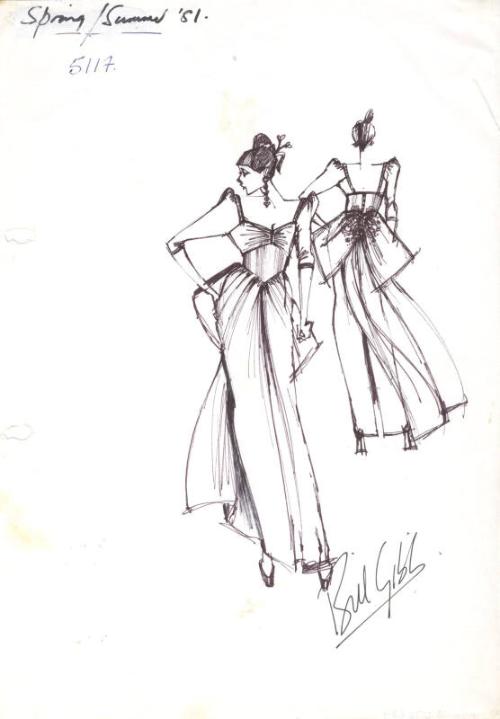 Drawing of Dress for Spring/Summer 1981 Collection