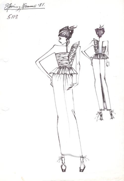 Drawing of Top and Skirt for Spring/Summer 1981 Collection