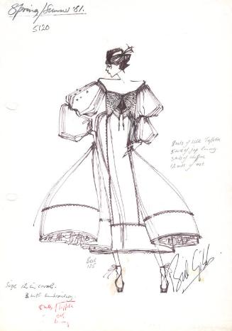 Drawing of Dress for Spring/Summer 1981 Collection