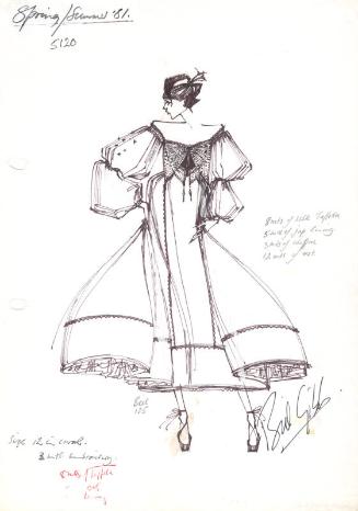 Drawing of Dress for Spring/Summer 1981 Collection