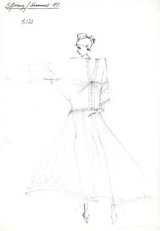 Drawing of Dress for Spring/Summer 1981 Collection
