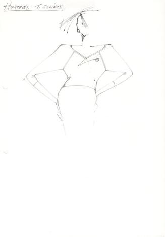 Drawing of a T-shirt for 1981 Harrods Collection