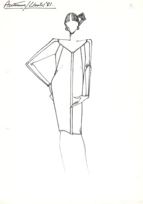 Drawing of Dress for Autumn/Winter 1981 Collection