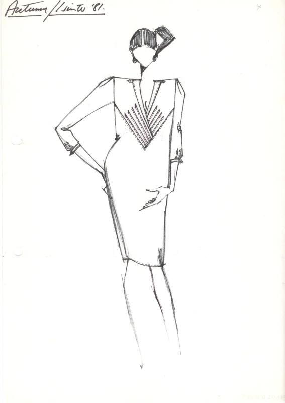 Drawing of Dress for Autumn/Winter 1981 Collection