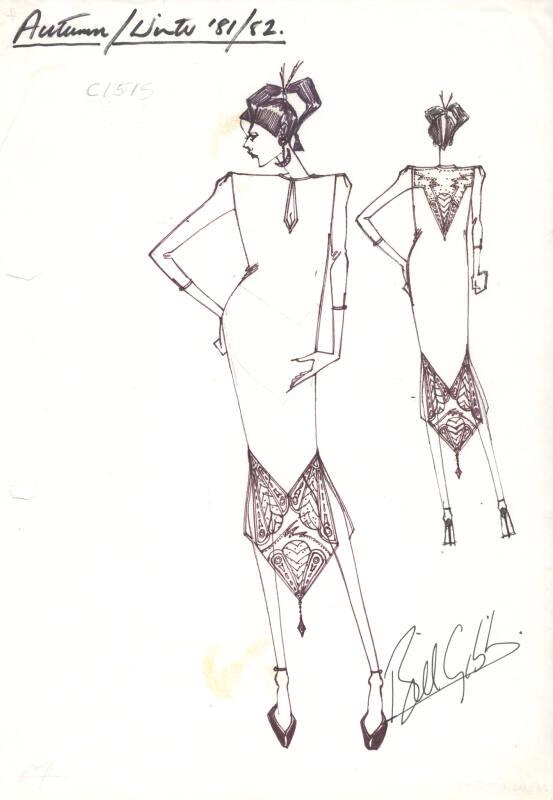 Drawing of Dress for Autumn/Winter 1981 Collection