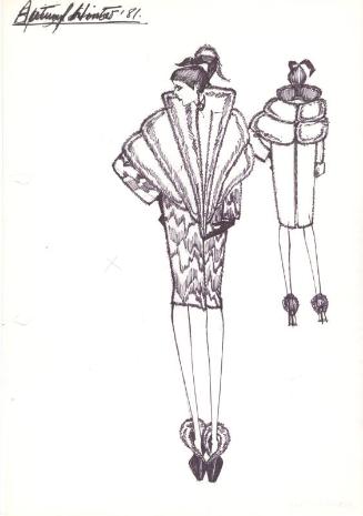 Drawing of Coat for Autumn/Winter 1981 Fur Collection