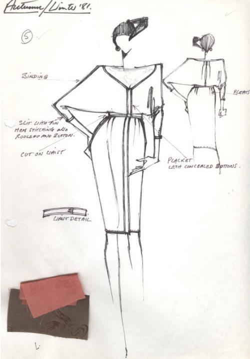 Drawing of Dress for Autumn/Winter 1981 Collection